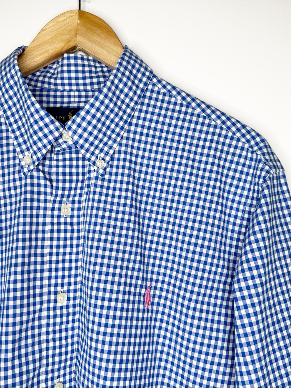 Polo Ralph Lauren Blue Gingham Button Down Shirt Men’s Size XL